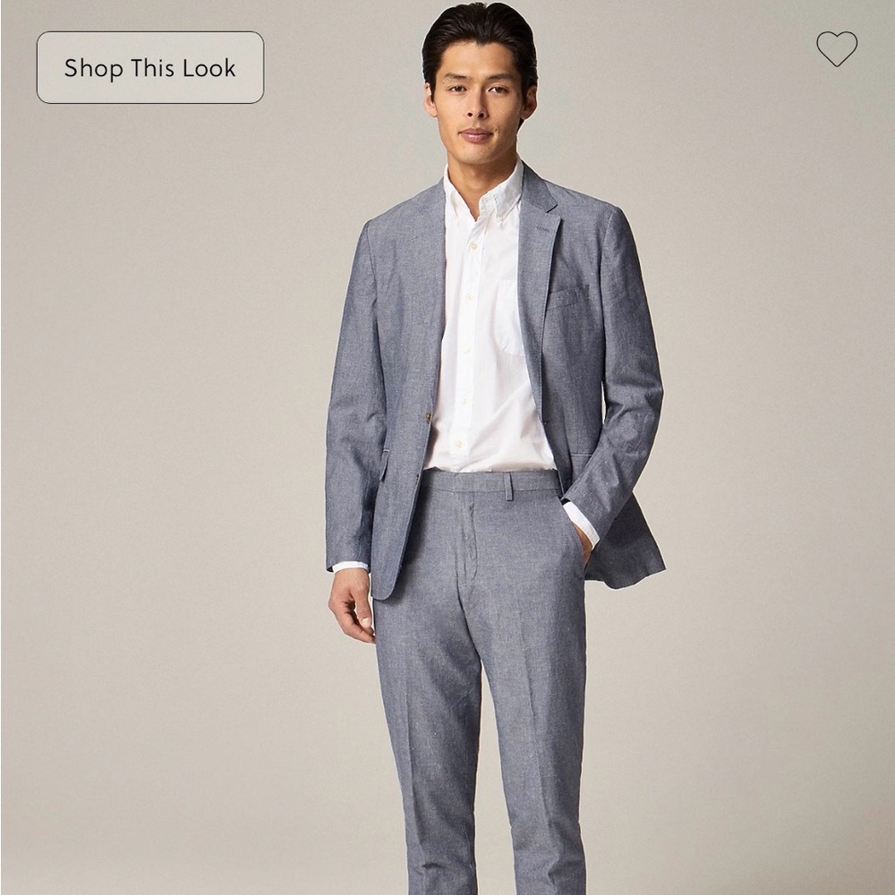 JCrew Ludlow Men's Suit Light Gray Deep Water 32/32 Pants